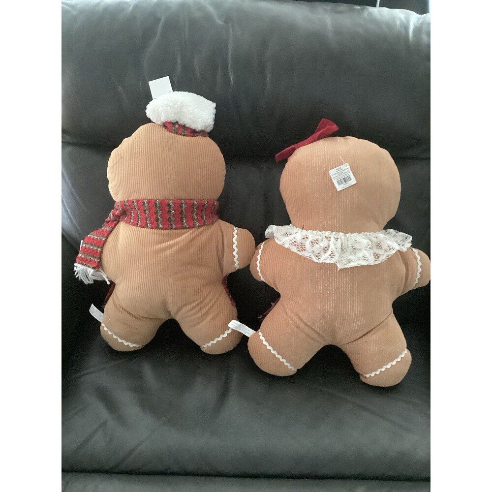 Gingerbread Boy And Girl Set 18"-20" Hobby Lobby Plush Holiday Christmas Plaid - Picture 5 of 11